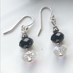 Swarovski Crystal & sterling silver drop earrings
